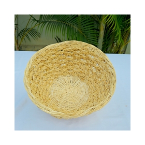 Bandeja Redonda Ecológica Tejida de Ratán y Fibra Marina - Almacenamiento Multiusos para Cocina, Oficina y Decoración del Hogar - Product Image 5