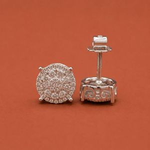 925 Sterling Silver Intricate Round <b>Moissanite</b> Stud Classic Everyday <b>Earrings</b> for Women - Product Image 4