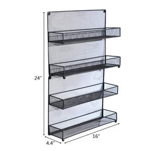 4-Tier Bronze Mesh Wall Mount Spice Rack <b>for</b> <b>Kitchen</b> <b>Storage</b> Kitchenware Organization Solution - Product Image 6