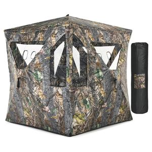 Tenda a terra a scomparsa portatile per 3 persone con porte per la caccia completa di borsa per il trasporto - Product Image 1