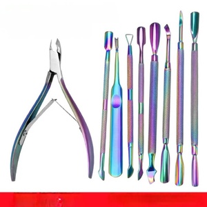 Ensemble professionnel de coupe-ongles en acier inoxydable, livraison rapide, coupe-cuticules doré avec repousse-cuticules argenté - Product Image 6