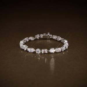 Pulsera de tenis de plata de ley 925 con moissanita de corte diamante en múltiples formas para mujer, joyería, regalo de boda para pareja - Product Image 1