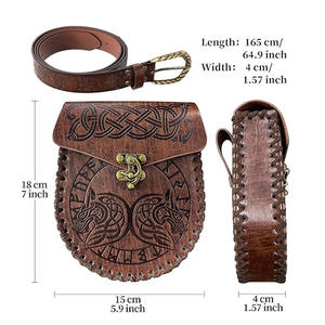 เข็มขัดหนัง PU คุณภาพสูงสไตล์ไวกิ้งยุคกลาง ดีไซน์สั่งทำพิเศษ ขนาดใหญ่พิเศษ ระบายอากาศได้ดี - Product Image 5