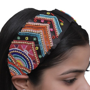 Venta al por mayor fabricante indio estilo Baby Shower accesorios para el cabello para mujeres niños tela hecha a mano diadema ligera precio bajo - Product Image 3