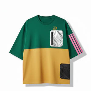 เสื้อยืดทรงหลวมสไตล์สตรีทสำหรับผู้ชาย ผ้าฝ้ายทรงบ็อกซี่ ระบายอากาศได้ดี เหมาะสำหรับฤดูร้อน ดีไซน์ทันสมัย - Product Image 1