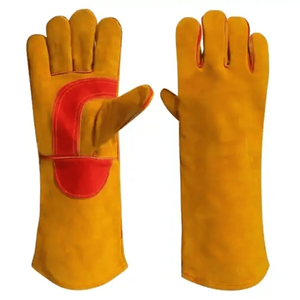 Gants de soudage en cuir de vachette commerciaux paume et pouce renforcés, vêtements de travail de sécurité résistants à la chaleur - Product Image 4