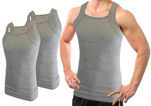 Débardeur sans manches en tricot gris pour homme, col rond, séchage rapide, veste de sport avec poches latérales - Product Image 3