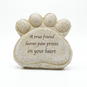 American Style White Marble Paw Print Urns Highly Detailed Long Lasting Customizable Color for Holding Pet Ashes - Product Image 1