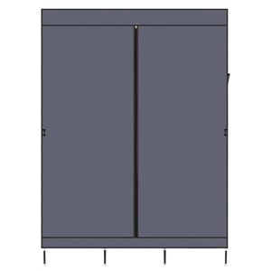 Armadio Portatile Grigio da 71 Pollici con Appendiabiti e Scaffale per Organizzazione e Conservazione Vestiti - Product Image 5