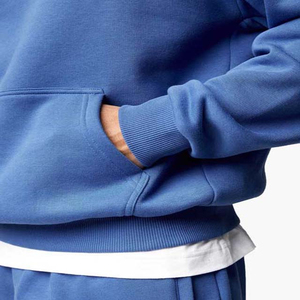 Blue Color Pullover Man Tracksuits Cotton Fleece Sportswear Training and Jogging Wear Tracksuits 2 Piece Sets Hoodie and <b>Jogger</b> - Product Image 3