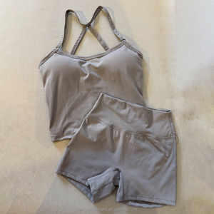 Conjuntos Deportivos de Alta Calidad para Mujer, Sujetadores Deportivos Transpirables Personalizados, Shorts de Fitness de Alta Elasticidad, <span class=keywords><strong>Ropa</strong></span> de <span class=keywords><strong>Yoga</strong></span> para Gimnasio - Product Image 5