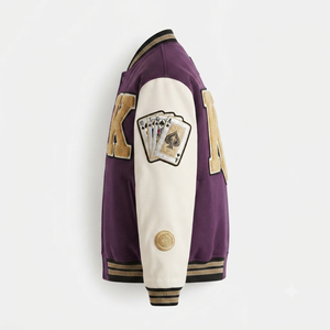 Chaqueta Bomber DROGEN EXPORT Personalizada, Morada, de Lana, con Capucha, Resistente al Viento, Transpirable, Estilo Casual, Vintage, Urbano, para Hombre - Product Image 5