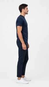ONETEN APPAREL <b>Men's</b> <b>Navy</b> <b>Blue</b> Short Sleeve O-Neck <b>T</b>-<b>Shirt</b> with Pattern Front Digital Print Casual Oversized Fit Tee - Product Image 5