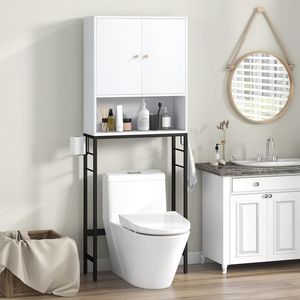 Mobiletto da bagno sopra il WC con 2 ante e ripiano regolabile, 1 pezzo - Product Image 1
