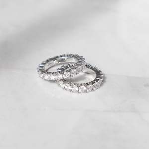 Bague Éternité de Luxe en Moissanite VVS Taille Ronde Certifiée GRA, en Argent Sterling 925, Cercle Complet pour Mariage - Product Image 2