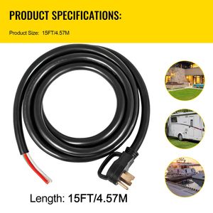 Cable de alimentación para RV de 50A NEMA 14 50P a cable desnudo, cable de extensión para generador de exterior de 15 pies, IP44, tipo de extremo C19 - Product Image 4