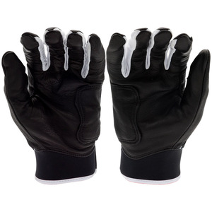 Gants de frappe de baseball en cuir noir respirant avec paume renforcée, sangle de poignet réglable, fabrication OEM en gros pour le sport - Product Image 2