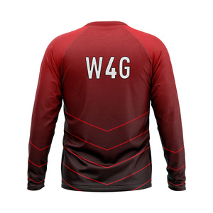 T-shirt de sport à manches longues et col rond imprimé par sublimation personnalisée, séchage rapide, polyester, unisexe, adulte, toutes saisons, haut imprimé décontracté - Product Image 5