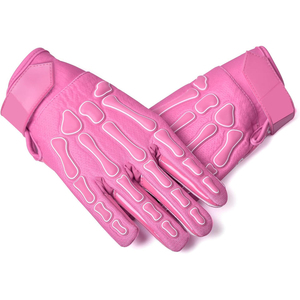 Gants de football américain haute performance Pro Ultra Sticky Grip Silicone Receiver Gloves, design squelette rose, pour jeunes et adultes - Product Image 4
