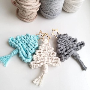 Christmas Tree Macrame <b>Key</b> Chain For Festive Boho Style Bag Decorative Object And Cotton Rope Keyring Holiday <b>Accessory</b> - Product Image 1