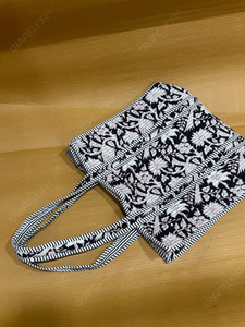 Handcrafted Quilted Black Floral Tote <b>Bag</b> Printed Fabric Shoulder Handbag <b>Lightweight</b> Everyday Carry Designer Shopping <b>Bag</b> - Product Image 4