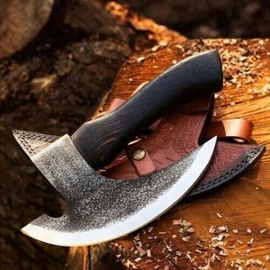 Hacha Cortadora de Pizza Vikinga Táctica de Caza, Hecha a Mano con Acero al Carbono - Product Image 4