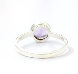 Bague en argent JAIPUR SILVER avec pierre précieuse améthyste, argent 925, bijoux minimalistes unisexes pour fiançailles et anniversaire - Product Image 2