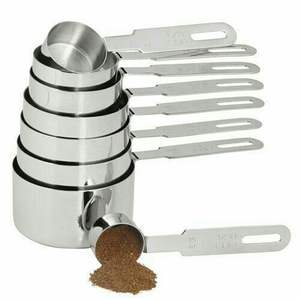 Tasses à mesurer en acier inoxydable de qualité alimentaire avec ensemble de cuillères à mesurer, compatibles lave-vaisselle, outils de pâtisserie pour usage domestique et commercial - Product Image 1