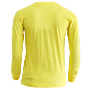 Camiseta de Punto Amarilla de Manga Larga para Hombre, Cuello Redondo, Corte Regular, Estilo Casual - Product Image 3