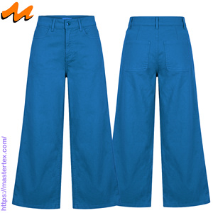 กางเกงยีนส์ทรงปล่อยขาบานสำหรับผู้หญิง ยี่ห้อ MASTER TEXTILE ผ้าระบายอากาศดี ใส่สบายทุกฤดู ผลิตจากผ้าฝ้าย โพลีเอสเตอร์ และสแปนเด็กซ์ น้ำหนัก 9.29 ออนซ์ คุณภาพสูง - Product Image 3