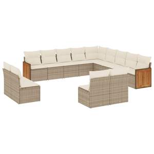 Ensemble de canapés de jardin beige et blanc crème - Product Image 2