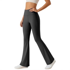 Pantalon de yoga et de fitness pour femme, taille haute, évasé, extensible, confortable, pour l'entraînement, la course et le sport, coupe large pour la gym - Product Image 4