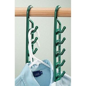 ชุดอุปกรณ์จัดระเบียบตู้เสื้อผ้าแบบแขวน 4 ชิ้น ทำจากพลาสติกสีเขียวทนทาน พร้อมตะขอแขวนแนวตั้ง 5 อัน ช่วยประหยัดพื้นที่และเพิ่มประสิทธิภาพการใช้พื้นที่ในตู้เสื้อผ้า - Product Image 2