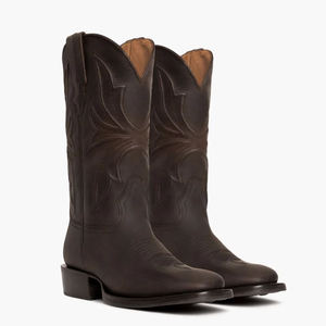 Men Western <b>Ankle</b> Boots Classic Leather Cowboy <b>Booties</b> Durable Comfortable Western Style Footwear - Product Image 2