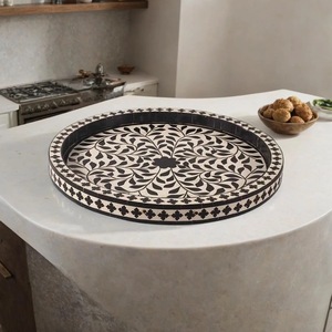 Plateau Feng Shui de Luxe Fait Main Écologique avec Incrustations en Os – Design Décoratif Élégant, Qualité Supérieure pour la Maison et la Cuisine (Idéal pour Servir) - Product Image 4