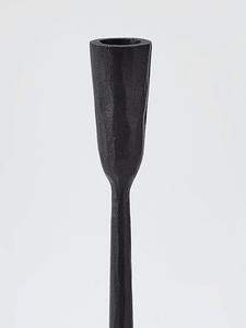 Ensemble de 3 porte-bougies coniques en fer noir, porte-bougies en fer forgé lourd, style rustique vintage, supports décoratifs pour bougies - Product Image 3