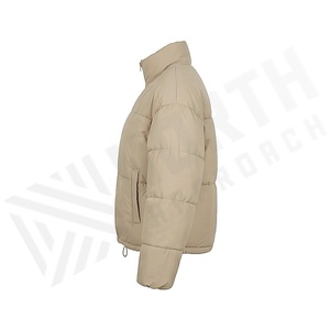 Hooded Quilted Waterproof <b>Bubble</b> Jacket Black Full Sleeve Winter Windproof Cotton Shell Knitted Fabric Polyester Filling Stand - Product Image 3