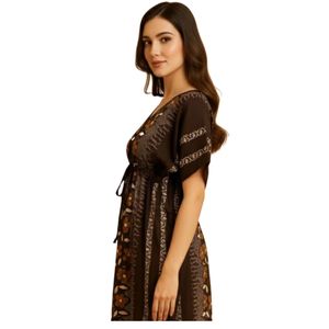 Chemise de nuit en coton pur pour femmes |   Kaftan Maxi pour femmes |   Robes de nuit kaftan pour femmes - Product Image 2