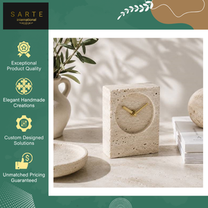 Low Market Price High Quality Handmade Modern Design Luxury Marble Eco-Friendly Silent Square Needle Display <b>Desk</b> <b>Clock</b> - Product Image 6