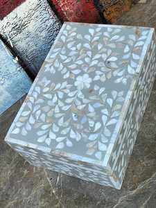 Trendy Luxury Mother of Pearl Jewelry <b>Box</b> Handmade Mosaic <b>Storage</b> Organizer for Jewelry, Accessories, Keepsakes & Stylish Decor - Product Image 3