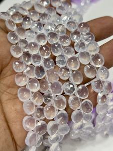 Cuentas de Cuarzo Natural AAA en Forma de Corazón Facetado, Tamaño Aprox. 6-7mm Cadena de 8 Pulgadas - Product Image 3