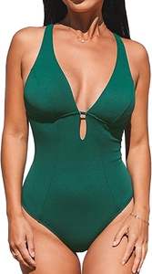 Combinaison une pièce à séchage rapide pour femmes, maillot de bain sans manches très extensible, maillot de bain pour femmes, imprimé léopard, col en V profond - Product Image 6