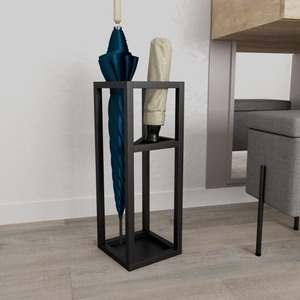 ที่วางร่มโลหะสีดำแบบมินิมอลสำหรับเก็บร่ม ที่วางไม้เท้า และอุปกรณ์กีฬา ผลิตด้วยมือจากอินเดีย - Product Image 3