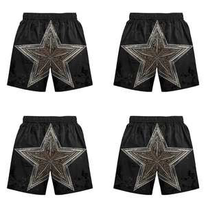 Pantalones Cortos con Estampado Gráfico de Estrellas Desgastadas de Alta Calidad para Hombre, Ropa Deportiva Informal de Calle - Product Image 2
