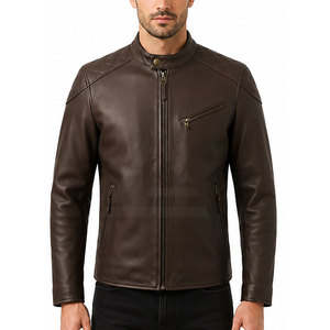Custom Leather <b>Biker</b> <b>Jacket</b> With Contemporary Slim Fit Premium Leather Finish For Casual Streetwear And Travel Outfits - Product Image 3