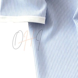 Men's Solid Short Sleeve Oxford for Shirt Loose Fit Casual Knitted 100% Cotton Breathable Quick Dry Eco-Friendly Blue White - Product Image 5