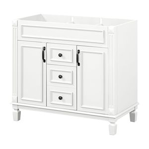 Mobile Bagno Moderno Blu Reale da 36 Pollici Senza Top, 2 Ante con Chiusura Ammortizzata, 2 Lavabi e Armadietto Contenitore - Product Image 2