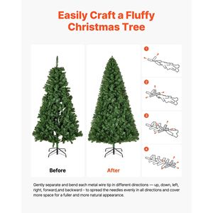Albero di Natale Artificiale da 2,2 m con 1346 Punte di Rami, Base in Metallo Robusta per Decorazioni Domestiche e Feste, Decorazione Natalizia Completa - Product Image 6