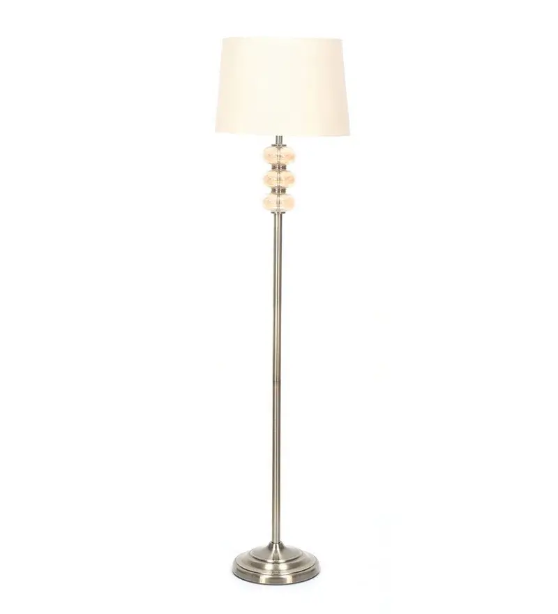 Best Quality Beige Color Fabric Shade Floor Lamp With Gold Base .