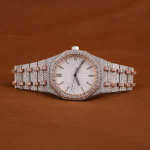 นาฬิกาข้อมือหรูหราประดับเพชรโมอิสซาไนต์ทรงกลม ตัวเรือนโรสโกลด์ ระบบออโตเมติก ประดับเพชรเต็มเรือน สำหรับผู้ชาย - Product Image 1